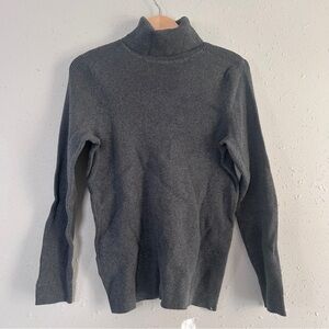 Eddie Bauer Gray Ribbed Turtleneck Sweater Casuak Neutral XL